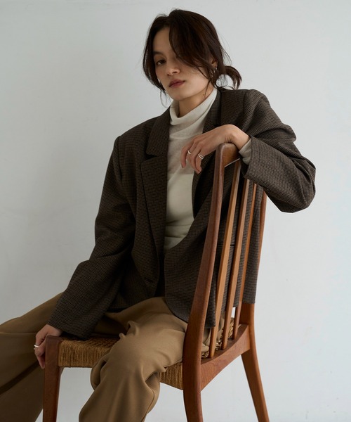 meilmada ジャケット テーラードジャケット ウール混チェック