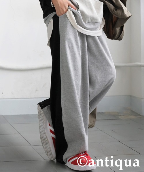 antiqua（アンティカ） ワイドパンツ スウェットパンツ ジャージ バイ
