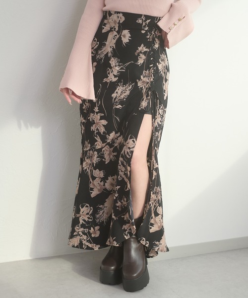 Ambre Neige（アンブルネージュ） ロング スカート lace up slit skirt