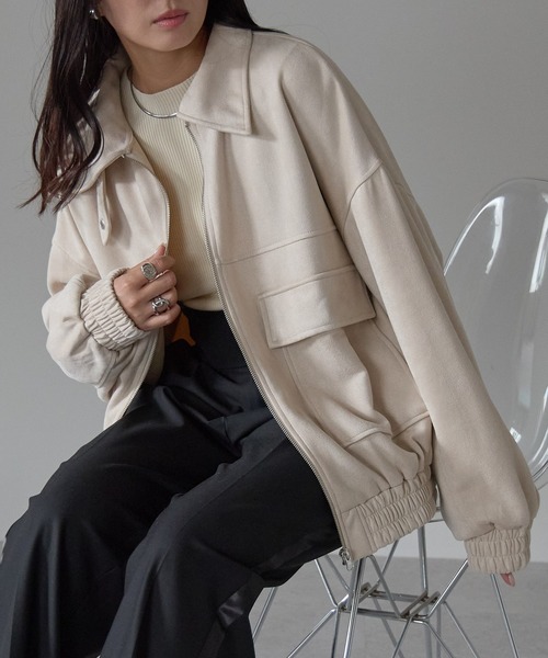 プライド　アウター Fizz（フィズ） ブルゾン アウター 2wayカラー スウェードポンチ