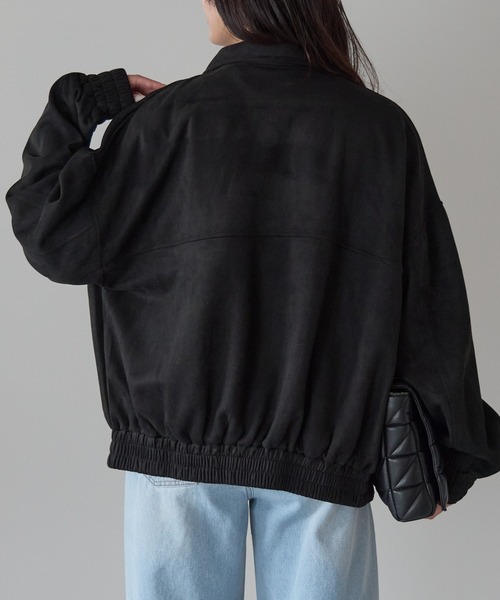 Fizz（フィズ） ブルゾン アウター 2wayカラー スウェードポンチ