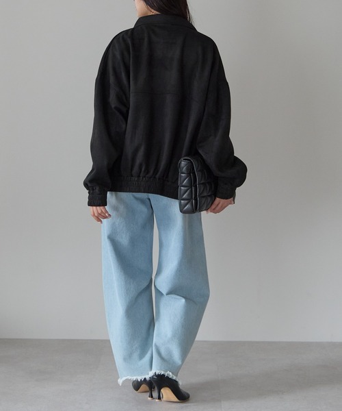 ブルゾン アウター 2wayカラー　スウェードポンチフライトジャケット レディース | Fizz | 17