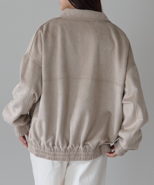 Fizz（フィズ） ブルゾン アウター 2wayカラー スウェードポンチ