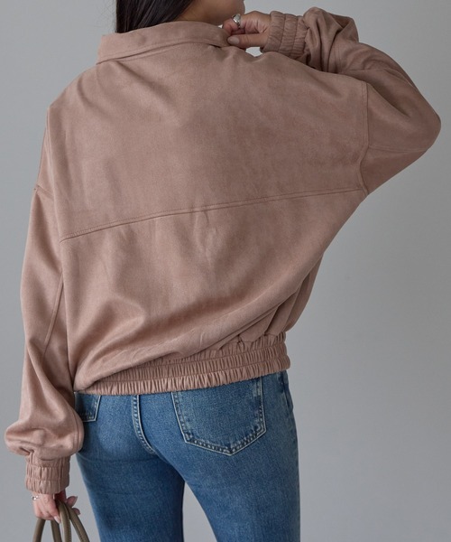 Fizz（フィズ） ブルゾン アウター 2wayカラー スウェードポンチ