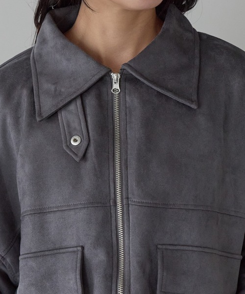 ブルゾン アウター 2wayカラー　スウェードポンチフライトジャケット レディース | Fizz | 08