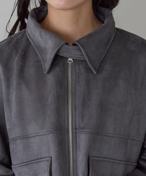 ブルゾン アウター 2wayカラー　スウェードポンチフライトジャケット レディース | Fizz | 09