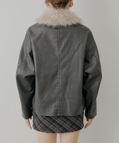 Chico（チコ） コート アウター ファー取り外しレザールーズシャツ