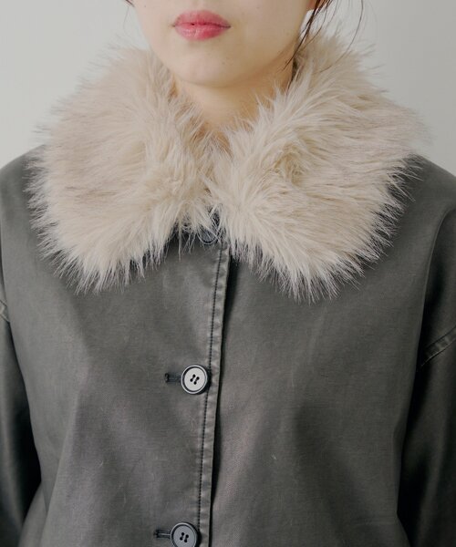 Chico（チコ） コート アウター ファー取り外しレザールーズシャツ