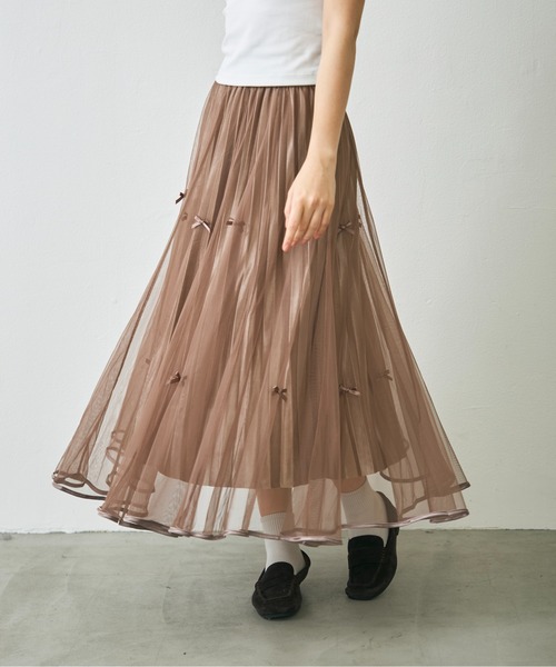 Lunea スカート リボンチュールロングスカート : ZOZOTOWN Yahoo!店