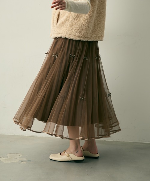 Lunea スカート リボンチュールロングスカート : ZOZOTOWN Yahoo!店