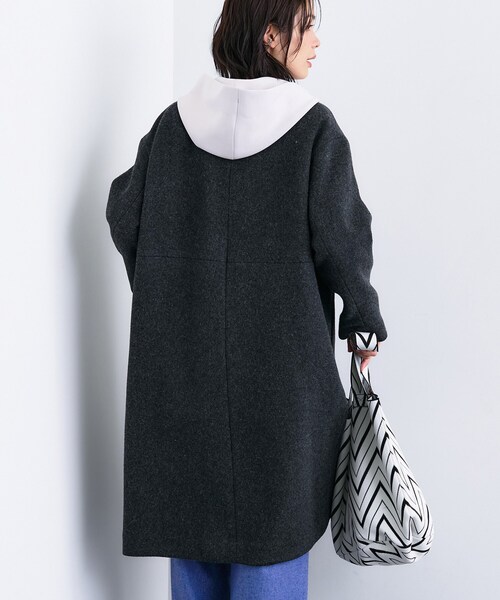 INDIVI（インディヴィ） ノーカラーコート コート 「軽量／ウール混