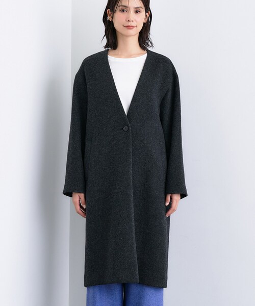 INDIVI（インディヴィ） ノーカラーコート コート 「軽量／ウール混