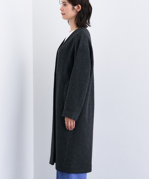 INDIVI（インディヴィ） ノーカラーコート コート 「軽量／ウール混