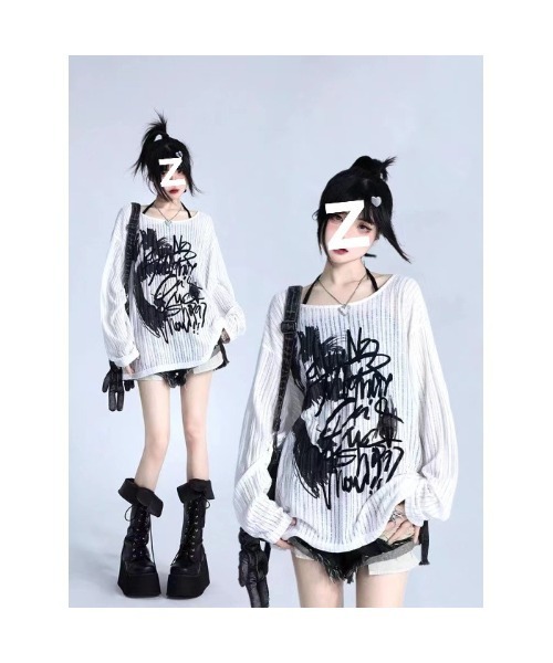 tシャツ Y2K ロゴプリント 長袖 レディース : ZOZOTOWN Yahoo!店