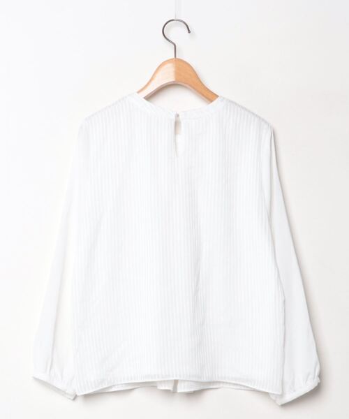 「RHYME」 ストライプ柄長袖ブラウス M ホワイト レディース_画像2