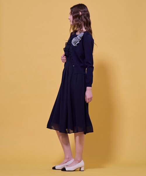 美品✨トッカ TOCCA 春モデル◎ツイード風長袖ニットカーディガン XS TOCCA（トッカ） カーディガン GLOW CORSAGE KNIT ニットカーディガン