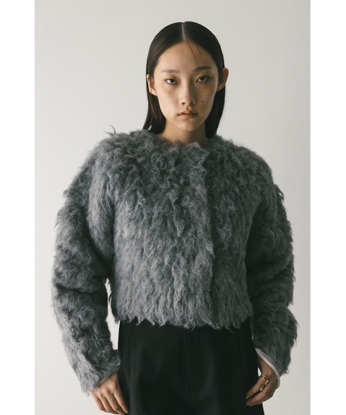 スタイルミキサー（STYLEMIXER）/メランジシャギーショートニットカーデ STYLEMIXER（スタイルミキサー） カーディガン メランジシャギー