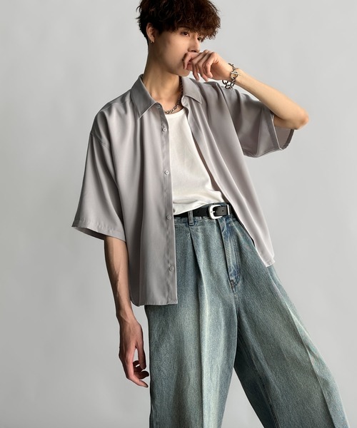 「Classical Origin」 半袖シャツ LARGE ライトグレー メンズ_画像6