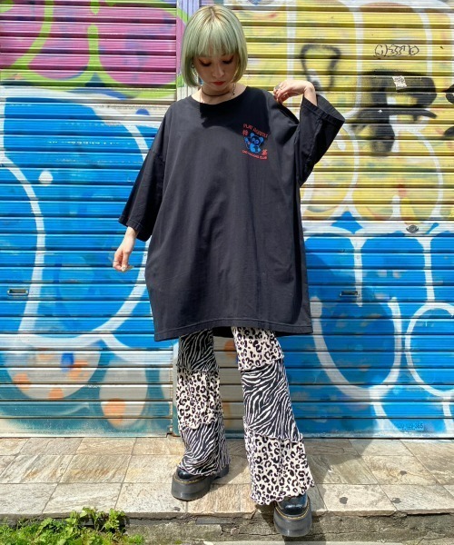 「Candy Stripper」 半袖Tシャツ 2 ブラック レディース_画像3