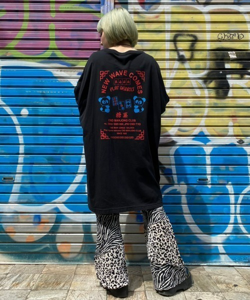 「Candy Stripper」 半袖Tシャツ 2 ブラック レディース_画像7
