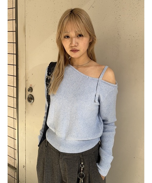 MOUSSY（マウジー） ニット セーター BUTTON STRAP O/S トップス