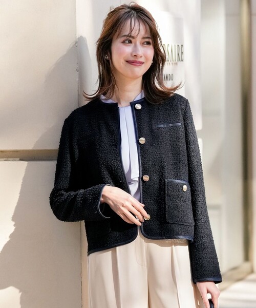 ANY SIS（エニィスィス） ジャケット ノーカラージャケット ネップ