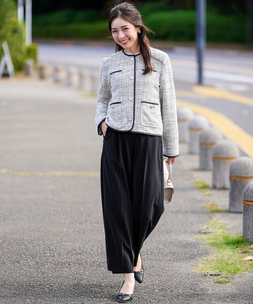 ANY SIS（エニィスィス） ジャケット ノーカラージャケット ネップ