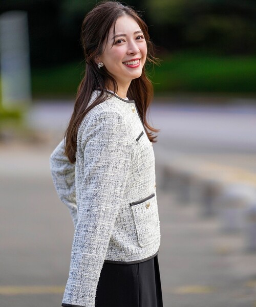 ANY SIS（エニィスィス） ジャケット ノーカラージャケット ネップ