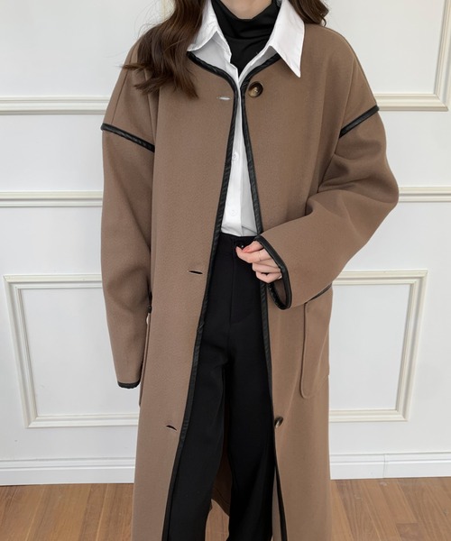 「ABITOKYO」 ノーカラーコート FREE ベージュ レディース_画像6