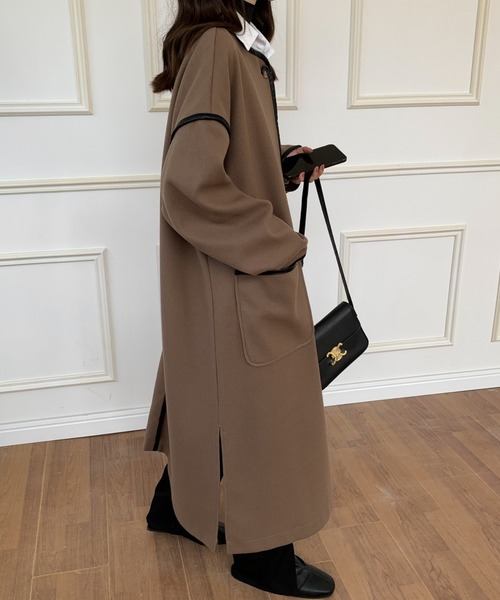 「ABITOKYO」 ノーカラーコート FREE ベージュ レディース_画像9