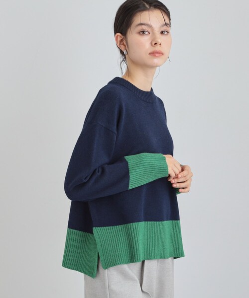 THE SHOP TK ニット セーター インしないで着られる カラーブロック