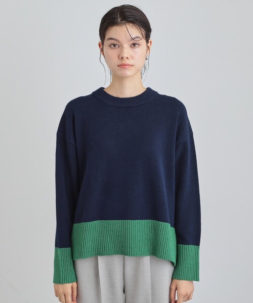THE SHOP TK ニット セーター インしないで着られる カラーブロック