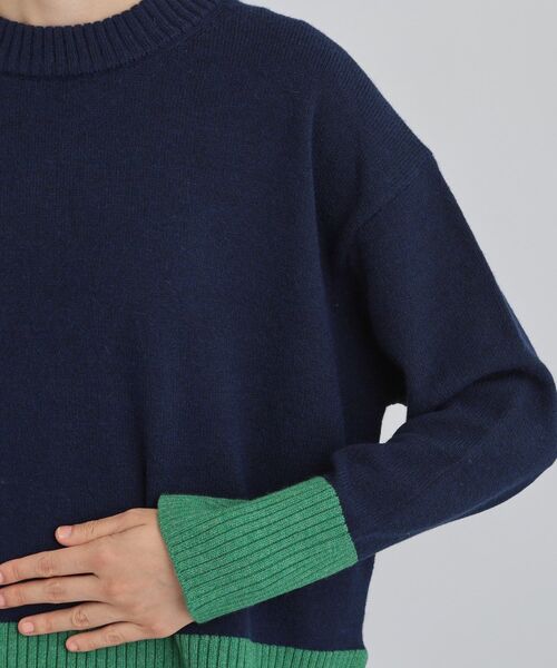 THE SHOP TK ニット セーター インしないで着られる カラーブロック