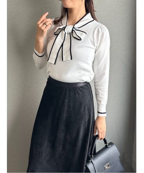 fifth（フィフス） ニット セーター 配色ボウタイニットトップス