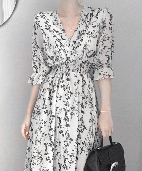 「Miniministore」 7分袖ワンピース M ホワイト レディース_画像5