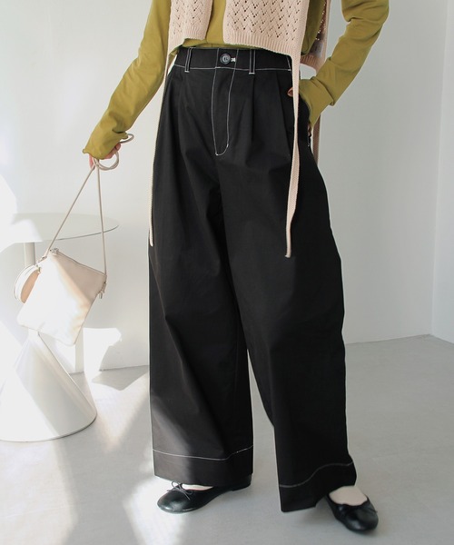 「Crisp」 パンツ FREE カーキ レディース_画像4