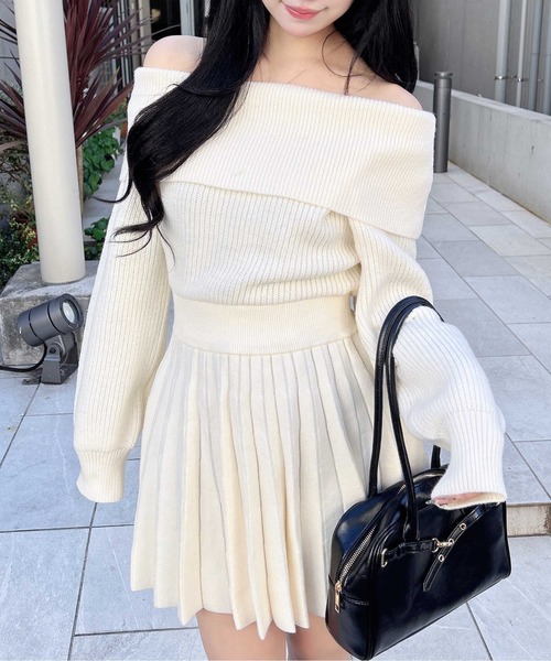 [新品未使用] オフショル　ニットワンピース INGNI（イング） ワンピース オフショルニットワンピース : ZOZOTOWN