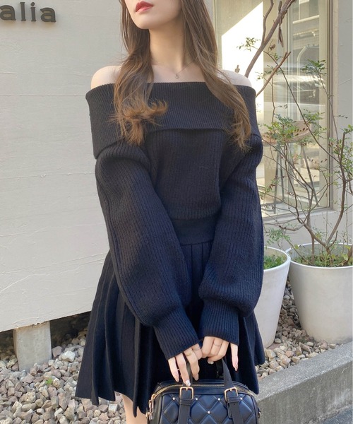 [新品未使用] オフショル　ニットワンピース INGNI（イング） ワンピース オフショルニットワンピース : ZOZOTOWN