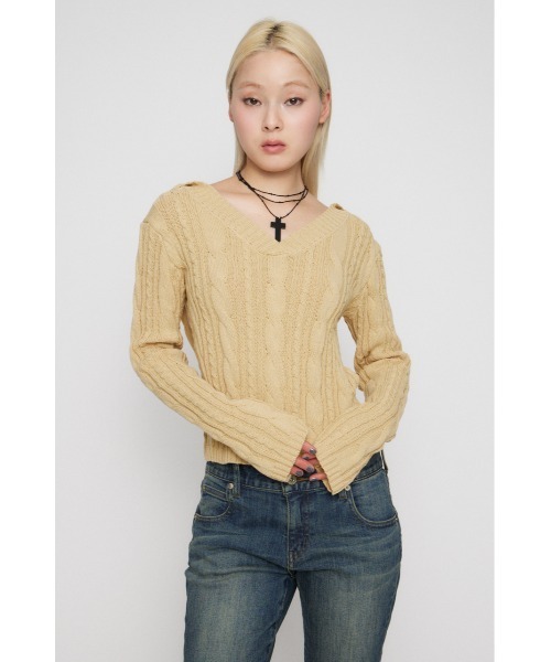Granyage(グランヤージュ) レディース トップス ニット・セーター LAGUA GEM（ラグアジェム） ニット セーター CABLE HOODIE ニット