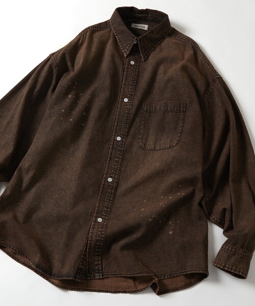 「FREAK'S STORE」 長袖シャツ MEDIUM ベージュ メンズ_画像5