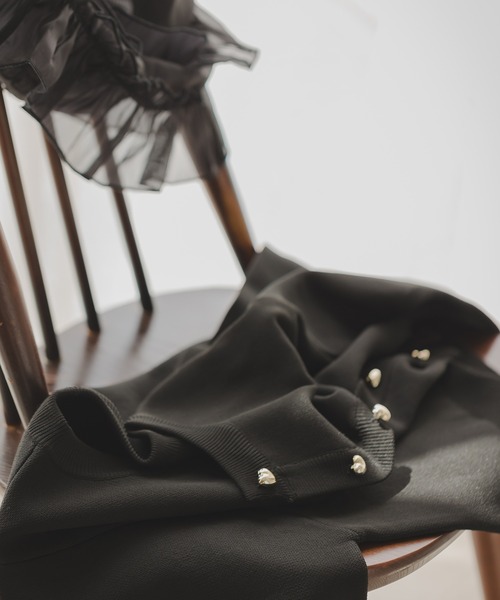 「rectangle」 ニットカーディガン FREE ブラック レディース_画像9