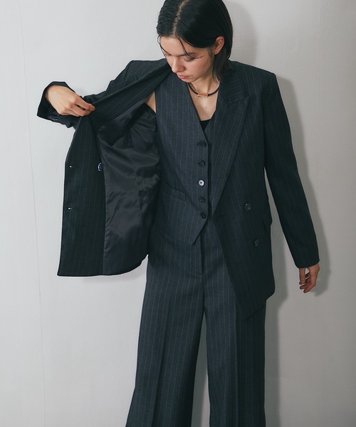 SMILE ORCHID（スマイルオーキッド） セットアップ 毛100％ストライプ