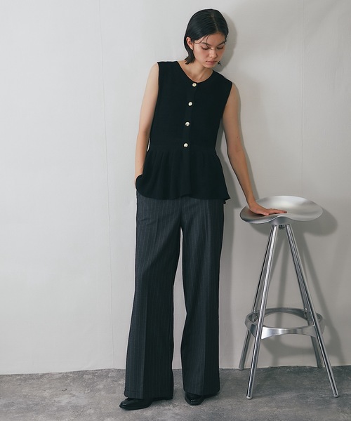 SMILE ORCHID（スマイルオーキッド） セットアップ 毛100％ストライプ