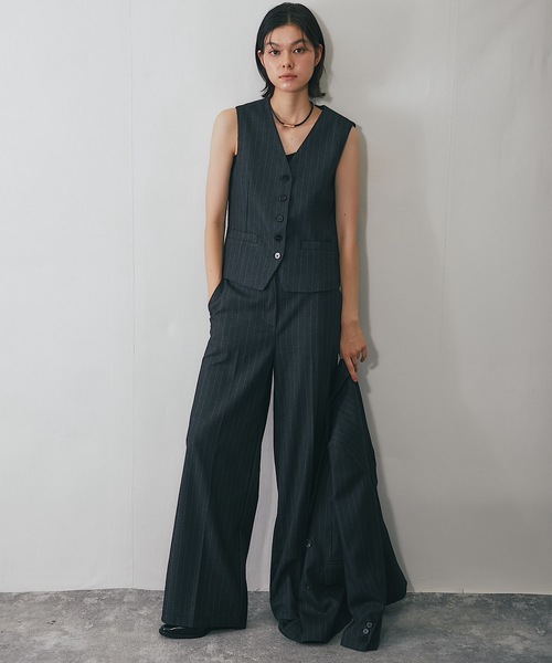 SMILE ORCHID（スマイルオーキッド） セットアップ 毛100％ストライプ