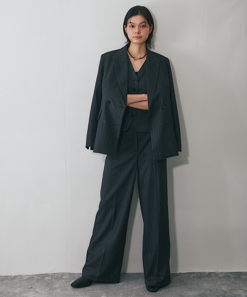 SMILE ORCHID（スマイルオーキッド） セットアップ 毛100％ストライプ