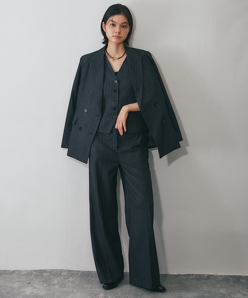 SMILE ORCHID（スマイルオーキッド） セットアップ 毛100％ストライプ