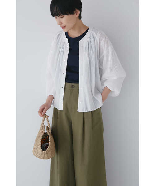 「human woman」 長袖ブラウス MEDIUM ブルー レディース_画像3