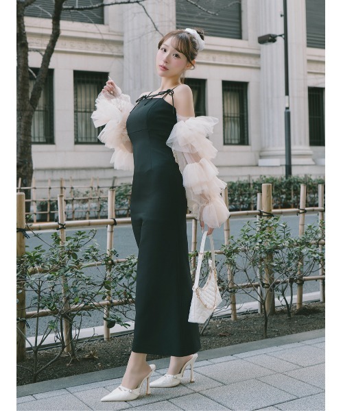 Darich（ダーリッチ） ドレス ボリュームスリーブチュールロングドレス