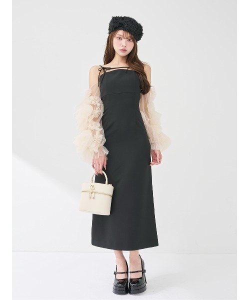 Darich（ダーリッチ） ドレス ボリュームスリーブチュールロングドレス