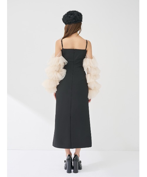 Darich（ダーリッチ） ドレス ボリュームスリーブチュールロングドレス